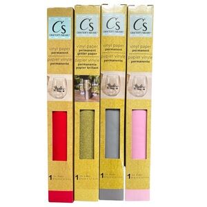 4 Pack Crafters Square Permanent Vinyl Paper